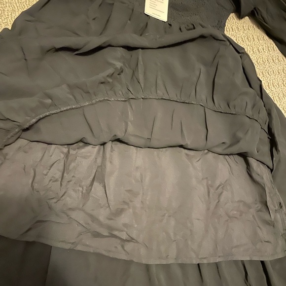 Dokotoo NWT Womens Smocked Black Dress Small Ruffle Off Shoulder Milkmaid - Picture 8 of 12